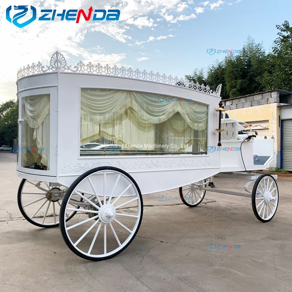 Electric Hearse/High quality/High cost performance White Funeral Car/Funeral Supplier Zhenda /Coffin Horse Carriage for Sale