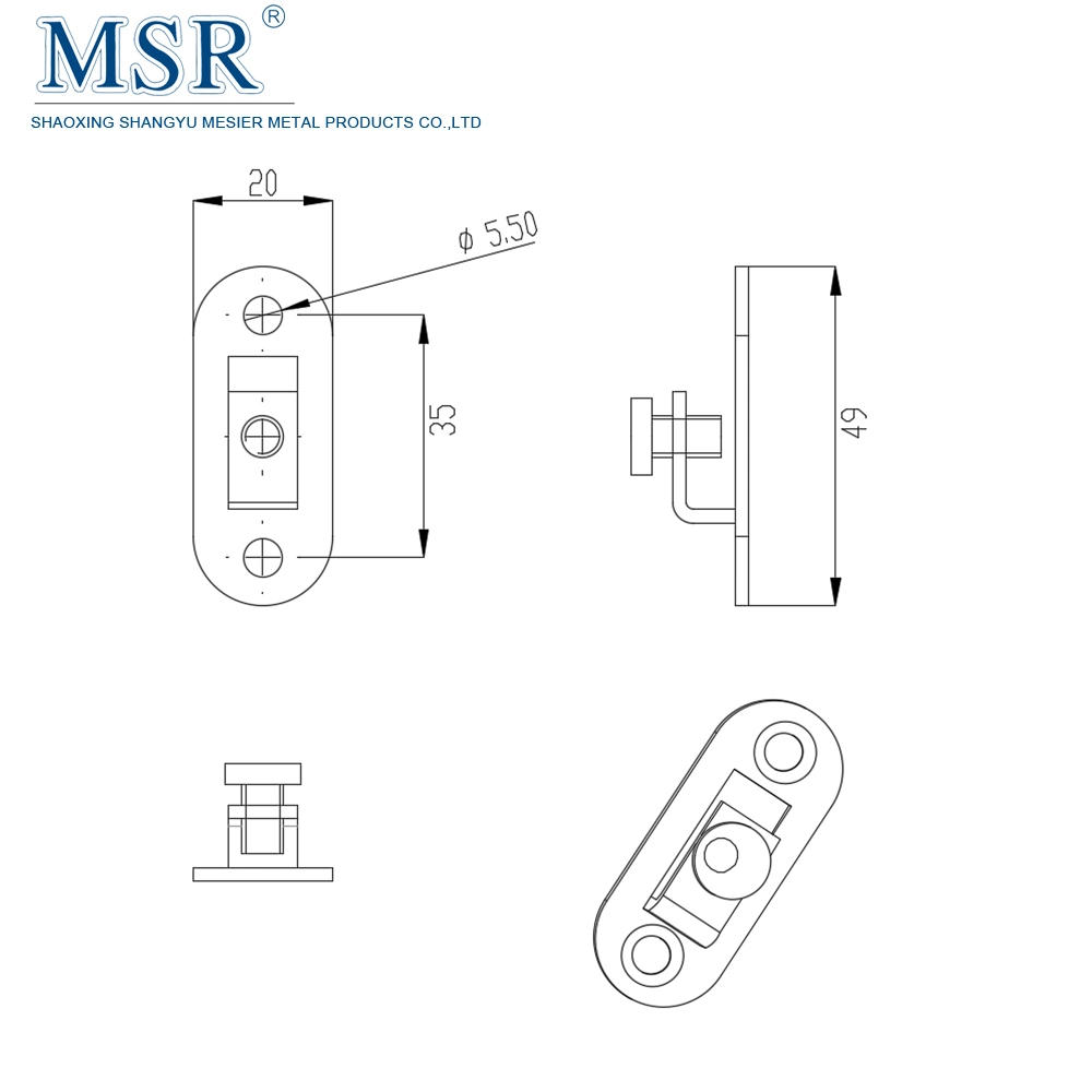 Shaoxing 30A Stainless Steel Material Rotary Latch Part in Silver White