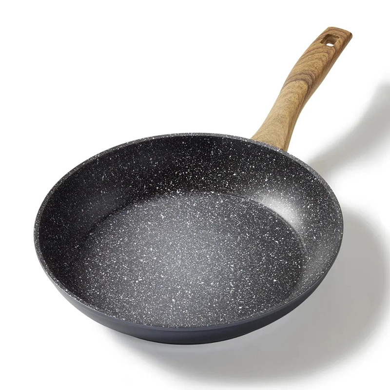 Fábrica OEM inferior inducción Frypan Non Stick Fry Pan granito Sartén de aluminio para la cocina casera Polonia Cookware 24/26/28cm