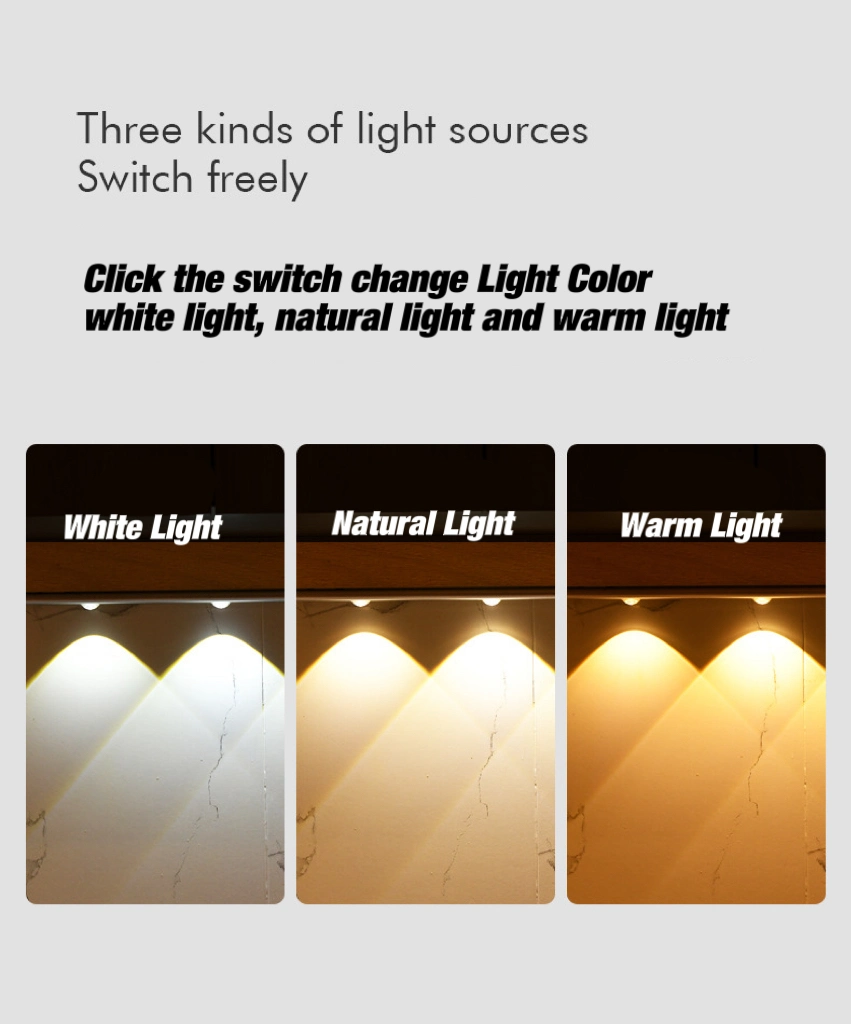 Wholesale/Supplier Quality LED Sensor Cabinet Home Decorative Lighting Modern 2W Energy-Saving Night Lamp Hot Rechargeable Under Cabinet Wardrobe Night Light