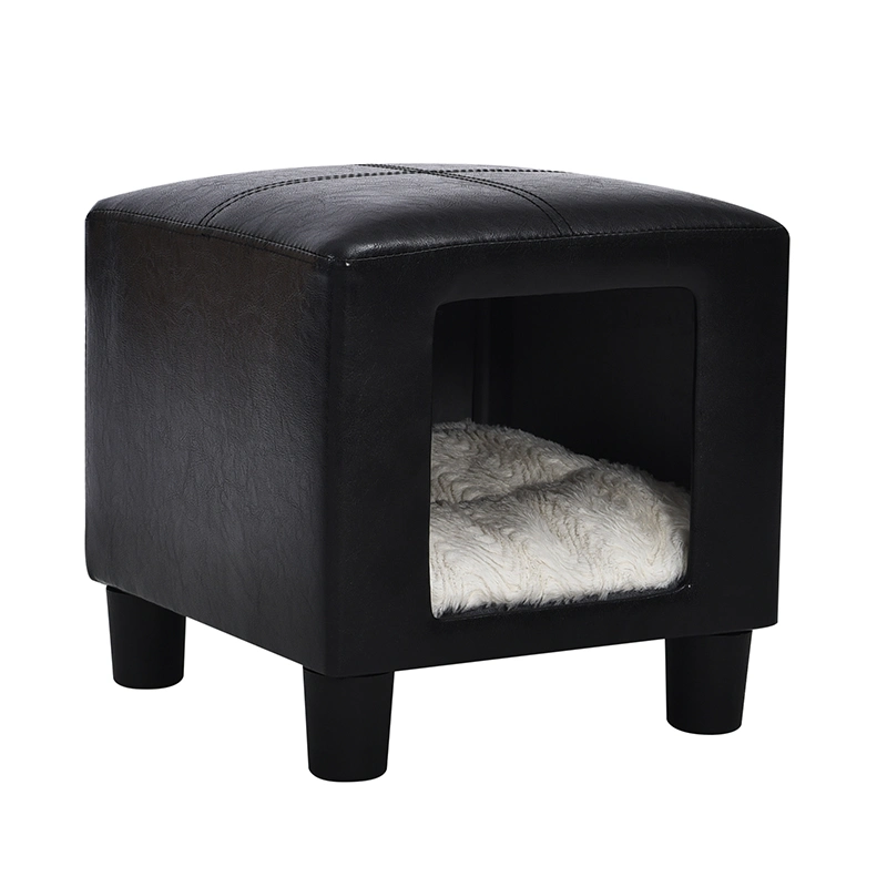 PU Leather Human Sitting Cat House Bed Sofa Cat Furniture Stool