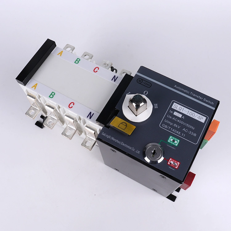 Slq1-160A 4p ATS 400V 50Hz ATS Self Return Electric Automatic Transfer Switch with Fire Control