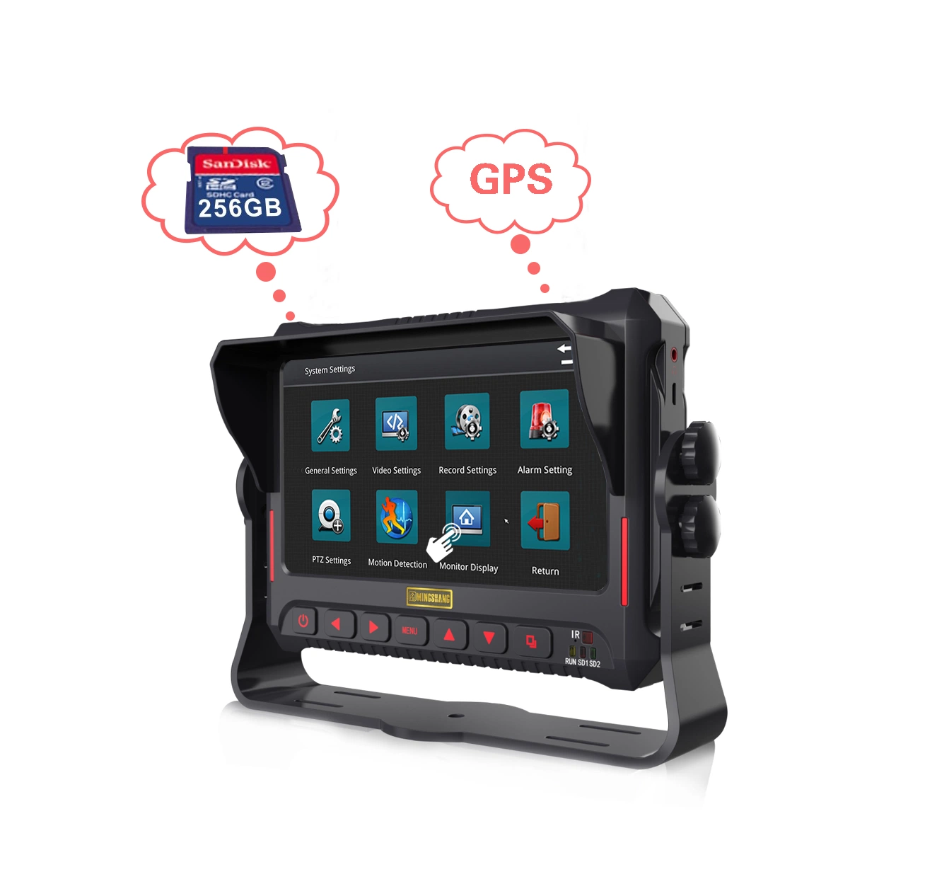 Recording Monitor, Touch Screen, GPS. G-Sensor, DVR