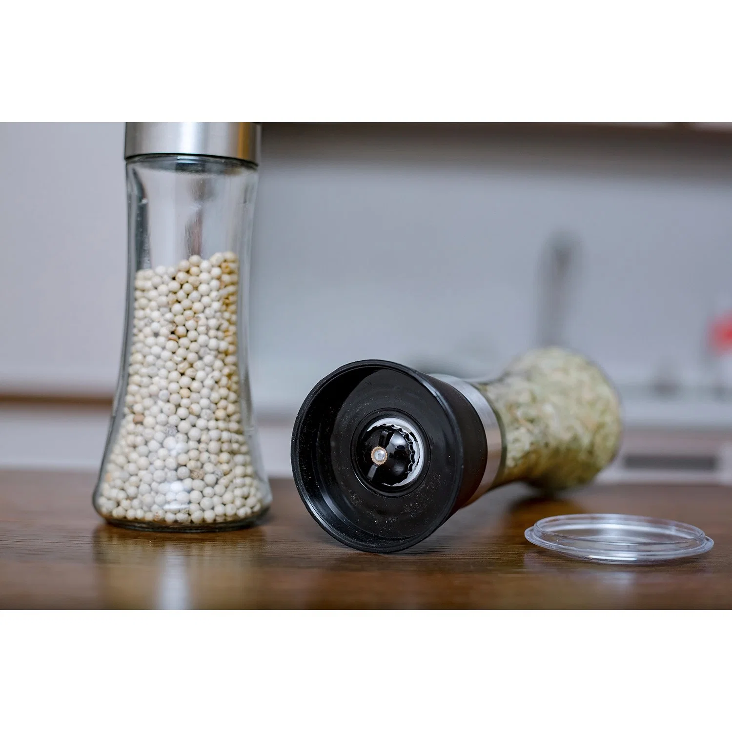 Kitchen Tool Accessory Handheld Portable Manual Salt and Pepper Grinder Mill with 170ml Glass Jar for Pepper