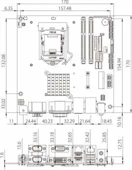 IEI SBC Kino-Dh810-Eco-R10 LGA1150 Intel i7/i5/I3 ordenador de una sola placa Kino-Dh810-R10