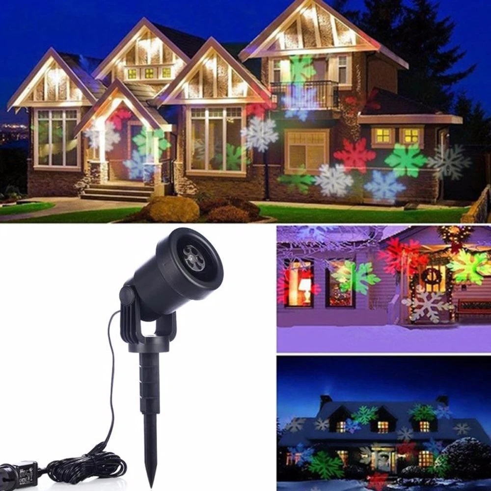 Christmas Snowflake Waterproof Projection Light Garden Lawn Decorative Lamp for Party