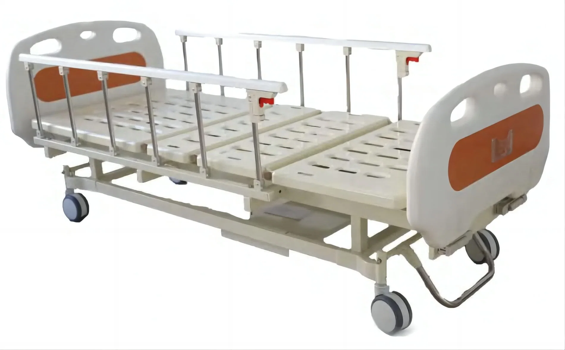 Nouveaux lits d'hôpital pliants à frein central avec manivelle de type deux qui tremblent.