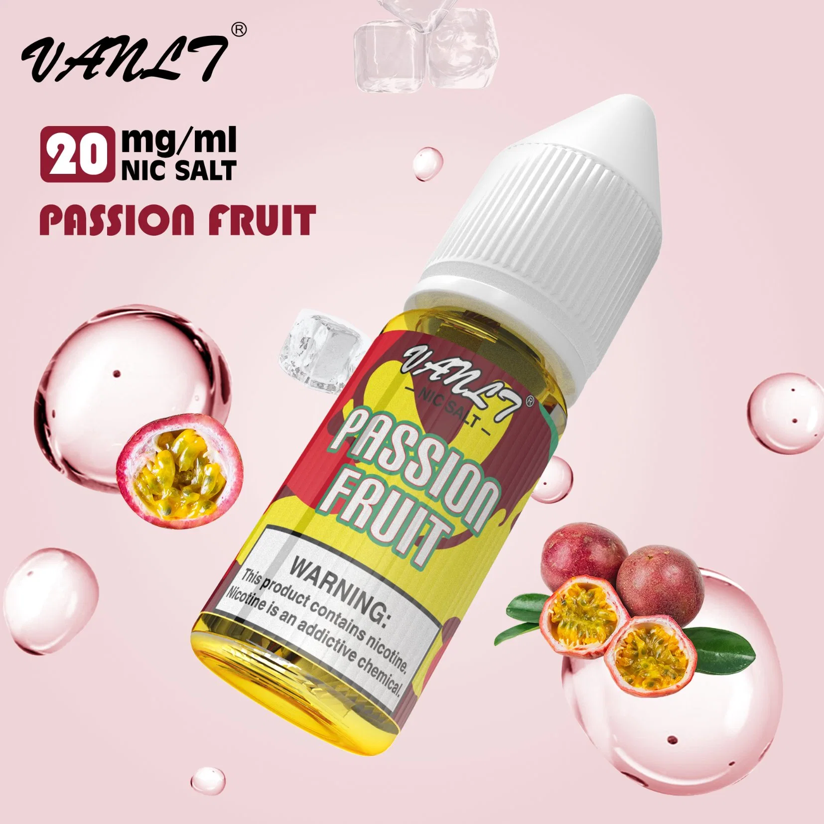 Vanlt 10ml E-Liquid 20mg Nicotine Passion Fruit OEM & ODM Synthetic Nocotine Vape Juice Good Taste Low MOQ