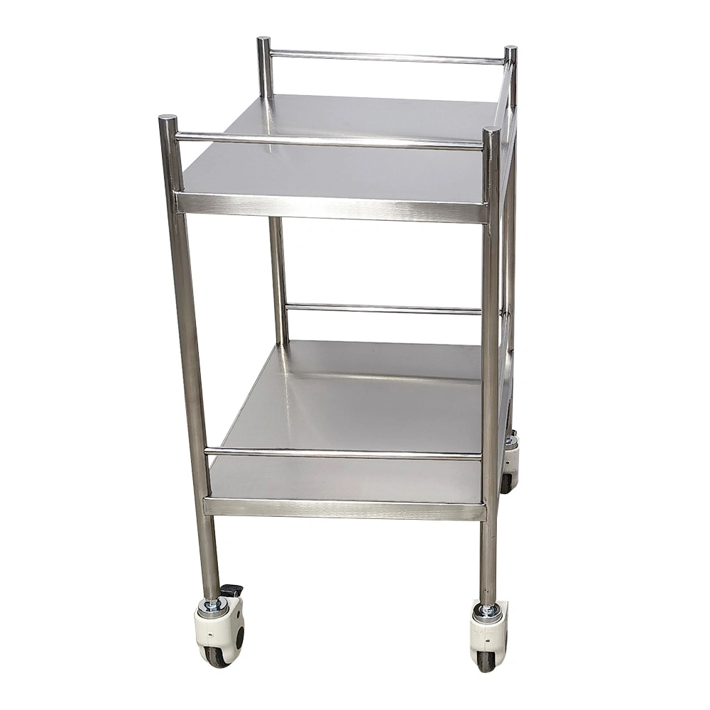 Mn-SUS052A Hot Sale Emergency Cart Stainless Steel Treatment Trolley Medical Equipment