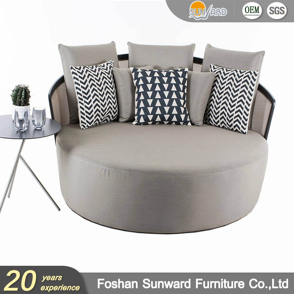 Modernes Design Polsterung Fast Dry Schaum Stoff Outdoor Garden Hotel Resort Villa Home Patio Freizeit Runde Daybed