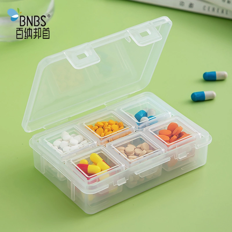 Boîte de rangement portable pour pilules en plastique, grande capacité, conteneur de rangement de médicaments.