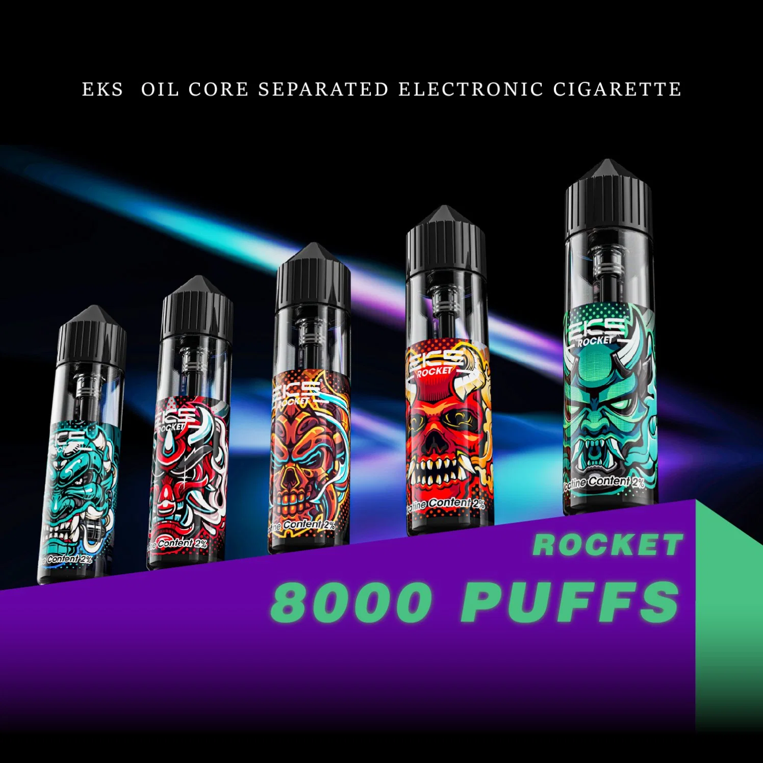 Eks Rocket 15ml 8000puff OEM/ODM Manufacturers Wholesale I Vape Disposable Adjustable Airflow E-Cigarette Electronic Cigarette Coil Oil Separation Health