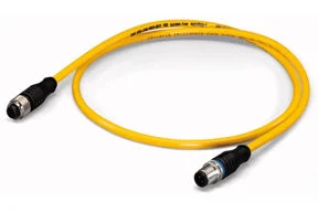 Custom OEM & ODM Over Molding M12 Ethernet Profinet Cable Straight & Right Angle with PUR Cable, Color Purple, Length 5m