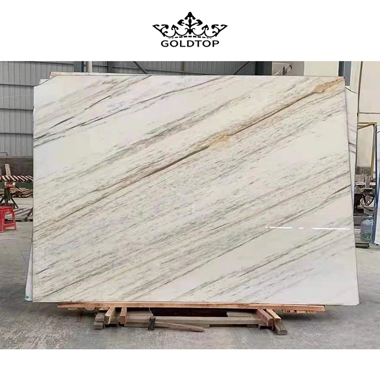 Polished Italian White/Calacatta Gold Marble Calacatta Stone Slabs for Wall Tile/Background