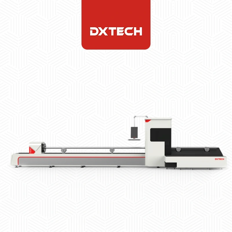 Fabricación suministro Dxtech 1500W 3000W máquina de corte láser de fibra de tubería metálica para cortar acero inoxidable, acero al carbono, acero angular