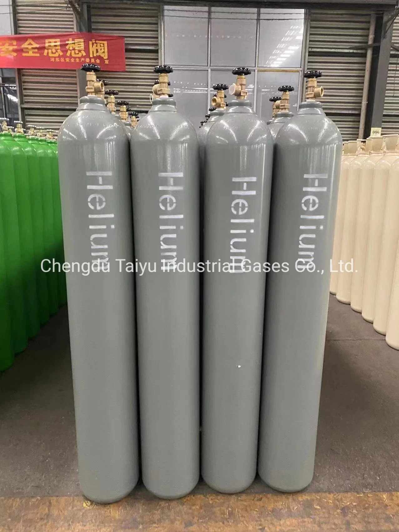 UHP (Ultra High Purity) Grade Helium 99.9999% He, Size 40L / 47L / 50L High Pressure Steel Cylinder