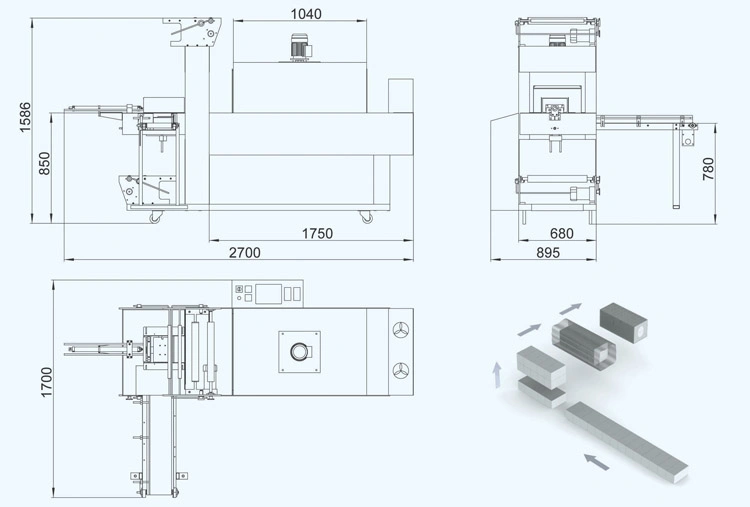 Parado automático máquina de envasado retráctil de cajas de embalaje Termoencogible Máquina Envasadora