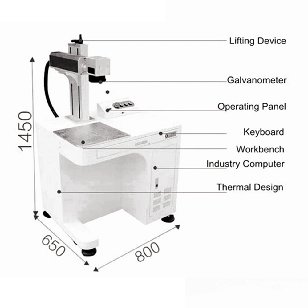 Laser Printer with Fiber for Nonmetal PCB Label Plastic