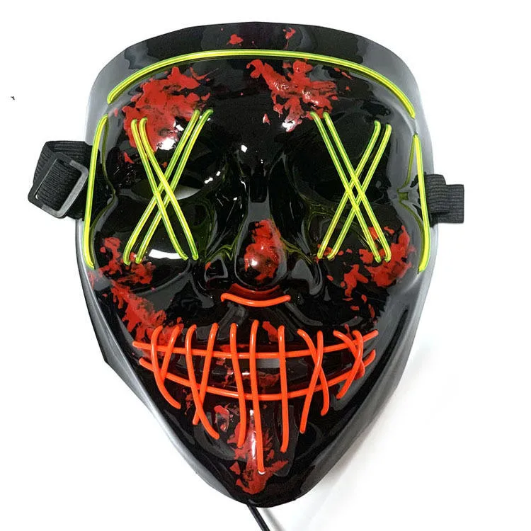 Hot Sale Halloween Party Supplies Two Colors Glow Ghost Scary LED Mask