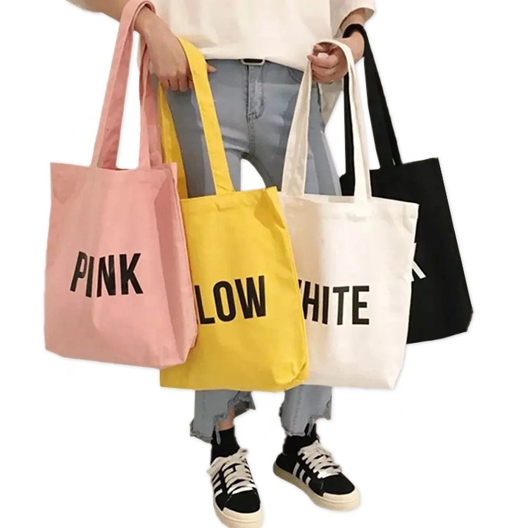 Hot Sale Fashion Design Promotional Gift Natural Cotton Handbag Heavy Duty Canvas Tote Women Shopping Bag