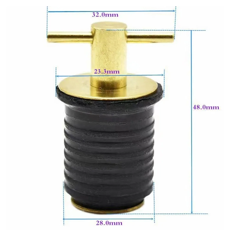 Adjustable T-Handle Twist-in Boat Drain Plug Bung Socket for Dinghy Kayak Canoe Marine Yacht Speedboat Boat Hardware Accessories