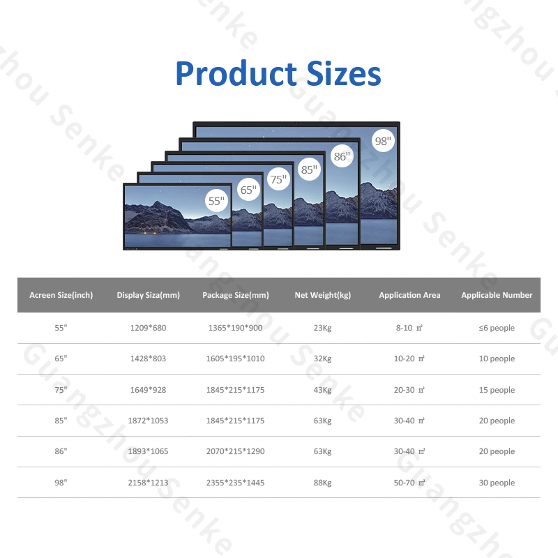 Senke Infrared Touch Screen All in One Smart Board Portable Interactive Whiteboard