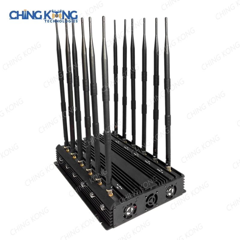 Desktop 12 Antennas Frequency Passen Sie GSM 3G 4G 5G Cell an GPS-Jammer für Telefonanschluss