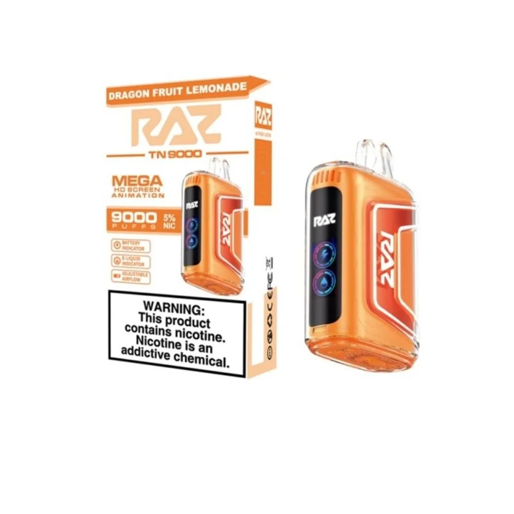 Etiqueta OEM personalizada Diseño libre Raz Mega Tn 9000 Puffs Pantalla LCD Geekvapes VAPE desechable mayorista