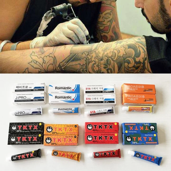 Tktxcream 56% Bleu topique Anesthésique pour tatouages crème rapide engourdie Nombre de Tktx semi-perm