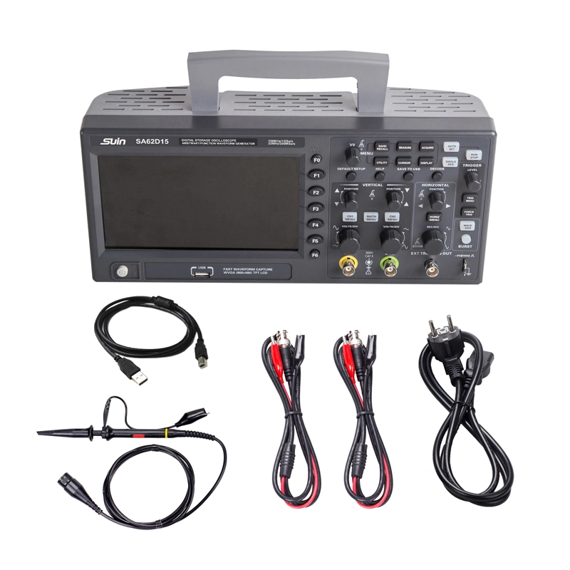 2 Channel SA62D15/SA62D10/SA62c15/SA62c10 Auto 220V Oscilloscope with USB Interface