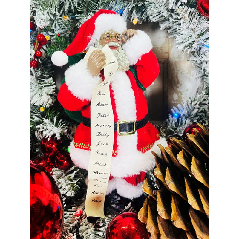 Custom Christmas Decor, Resin African American Santa Tabletop Sculpture Black Santa Claus