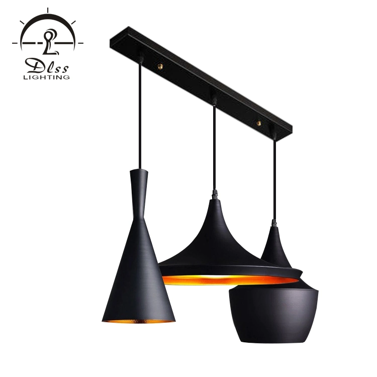 Décoration d'intérieur Lumière LED Chapeau melon noir de gentleman Chandelier en aluminium Éclairage suspendu