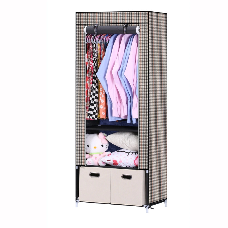 Clothes Rack with Cover Portable Wardrobe Clothes Closet with Hanging Rack