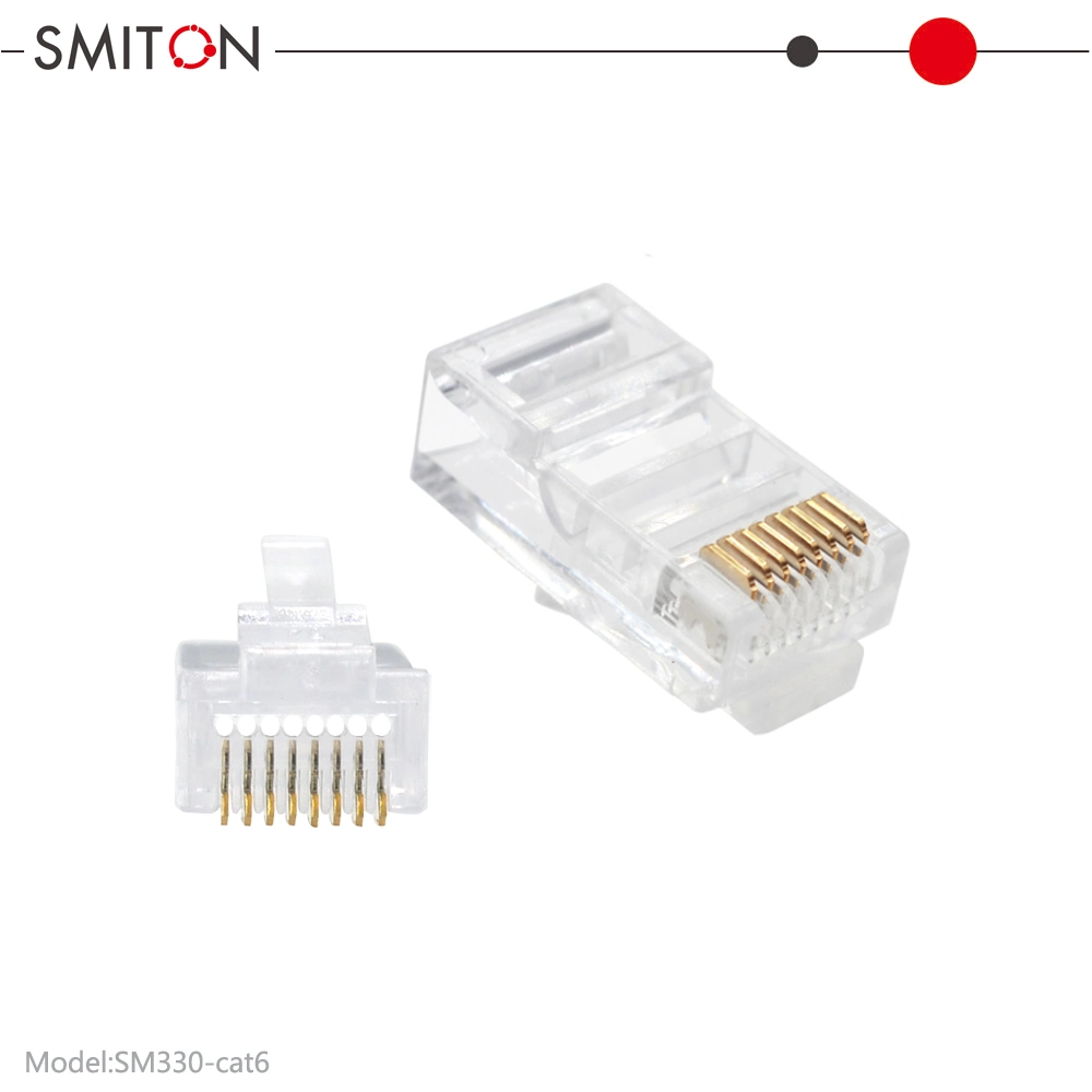 Conector de orificio pasante RJ45 conector UTP Cat5 CAT6 UTP RJ45 Conector de paso