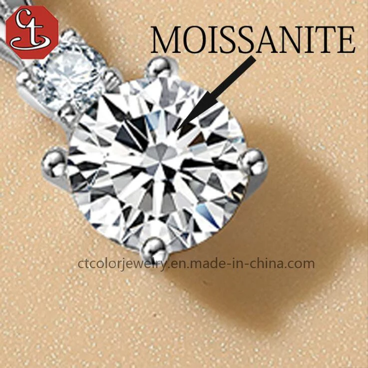 Elegant Women's Necklace Sparkling Moissanite 925 Sterling Silver Jewellery