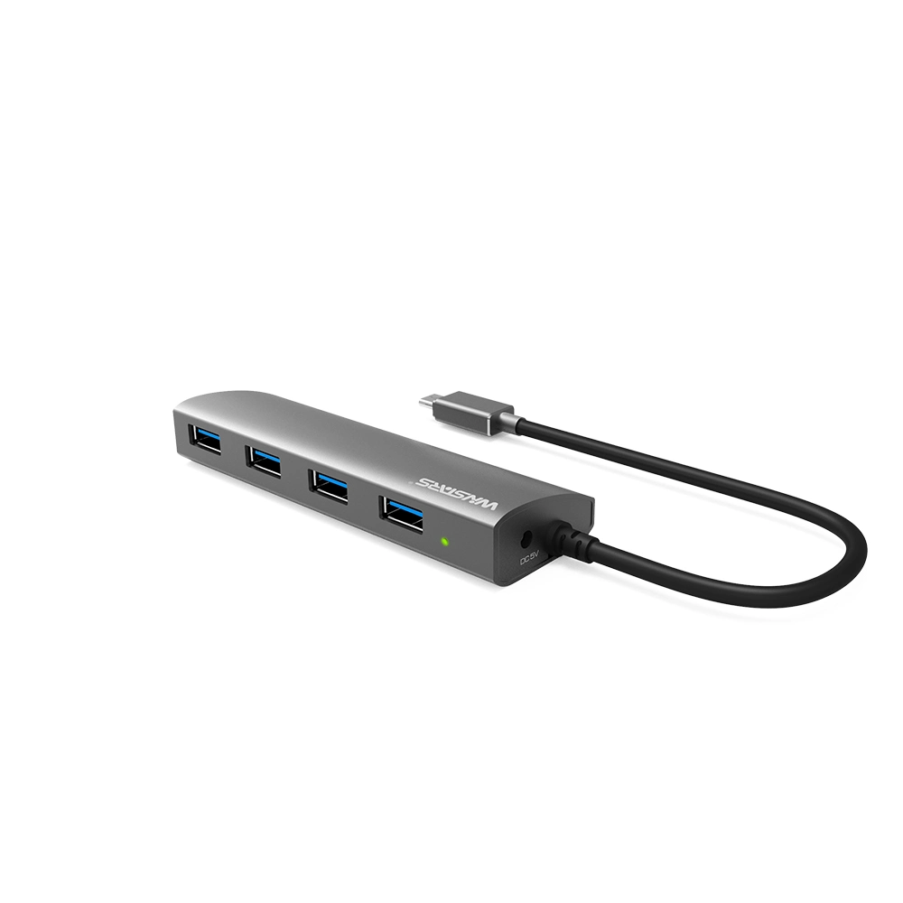 Popular 4 in 1 USB a to USB3.0 Hub with Aluminum Material Body