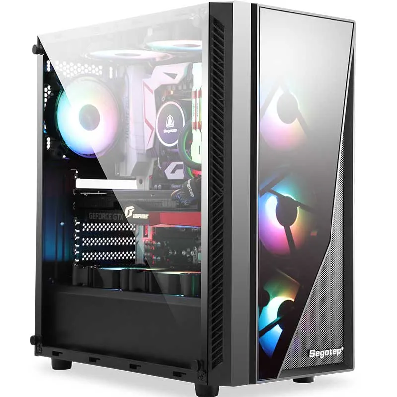 ATX MID Tower Tempered Glass 240 Water Cooler 8 Fan Position Desktop Computer Case