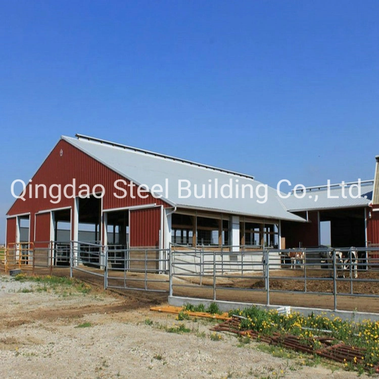 Low Cost Livestock Equipment Prefab/Prefabricated Gavanized Steel Structure Cow House