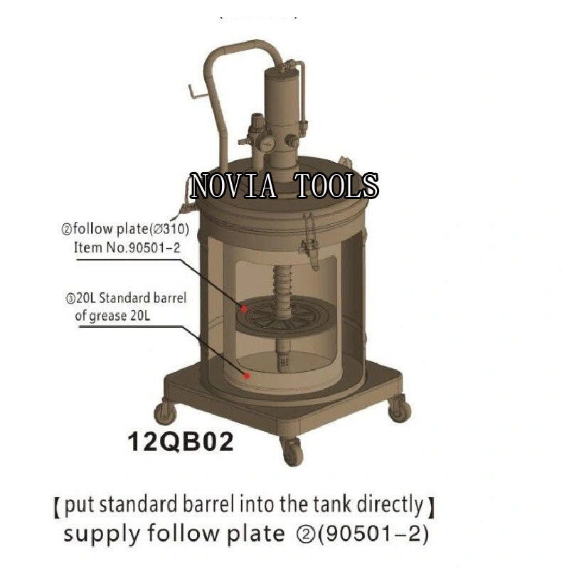 20 gallon Movable ensemble complet de la pompe de graissage automatique à commande pneumatique