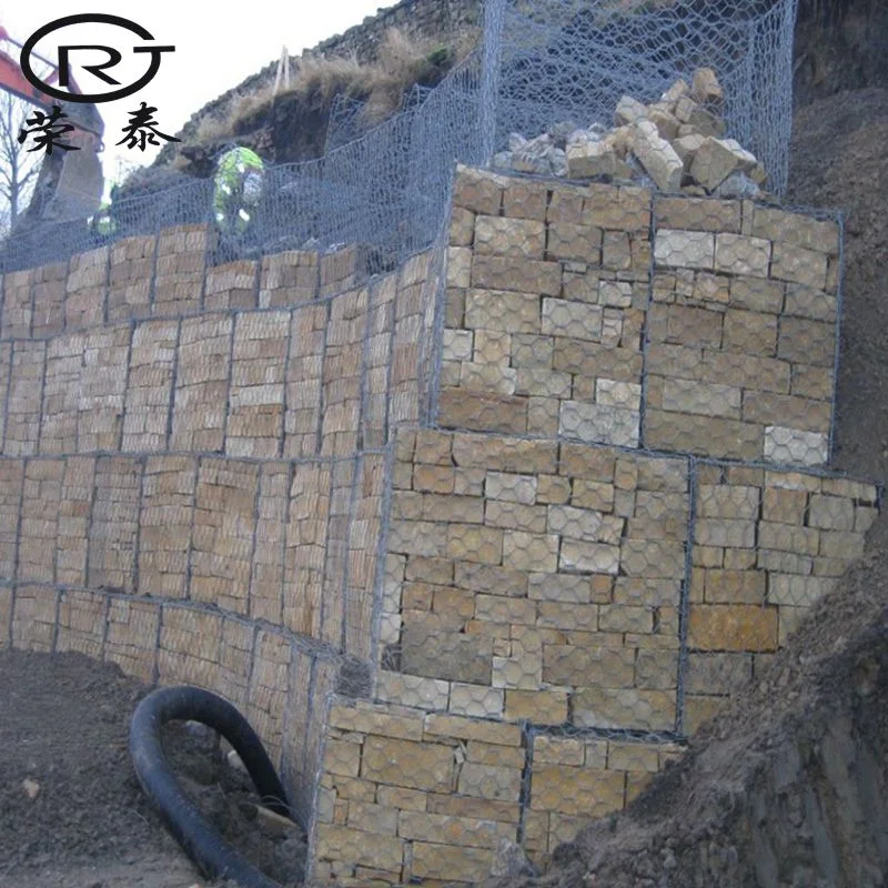 Gabion Matratze heiß DIP Verzinkt geschweißte Gabion Drahtgitter Box Steinkegel