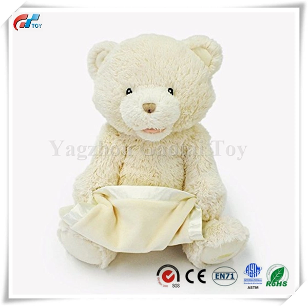 Meine erste Creme Teddy Bear Peek ein Boo animierte Baby Stofftier