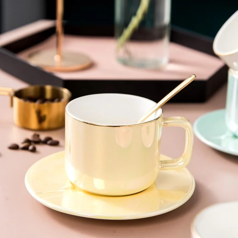 Ensemble tasse et soucoupe en céramique émaillée japonaise et espresso en porcelaine Tasse à eau unie