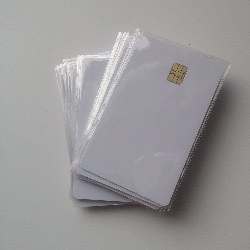 Blank White Plastic Smart PVC Chip Card Sle4442 Contact IC Card Inkjet Printable (200 Cards)