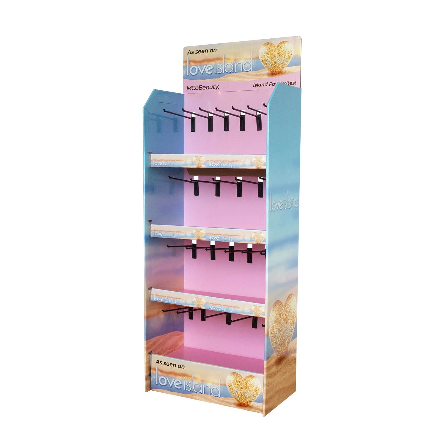 POS Cardboard Displays Floor Advertising Cardboard Tray Display Stand for Cosmetics