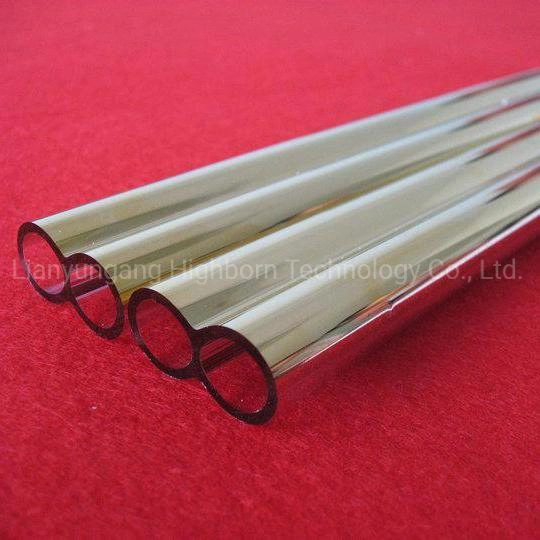 Long Time to Use Customized Heat Resistance Gold Plating Quartz Glass Twin Tube for Lamp