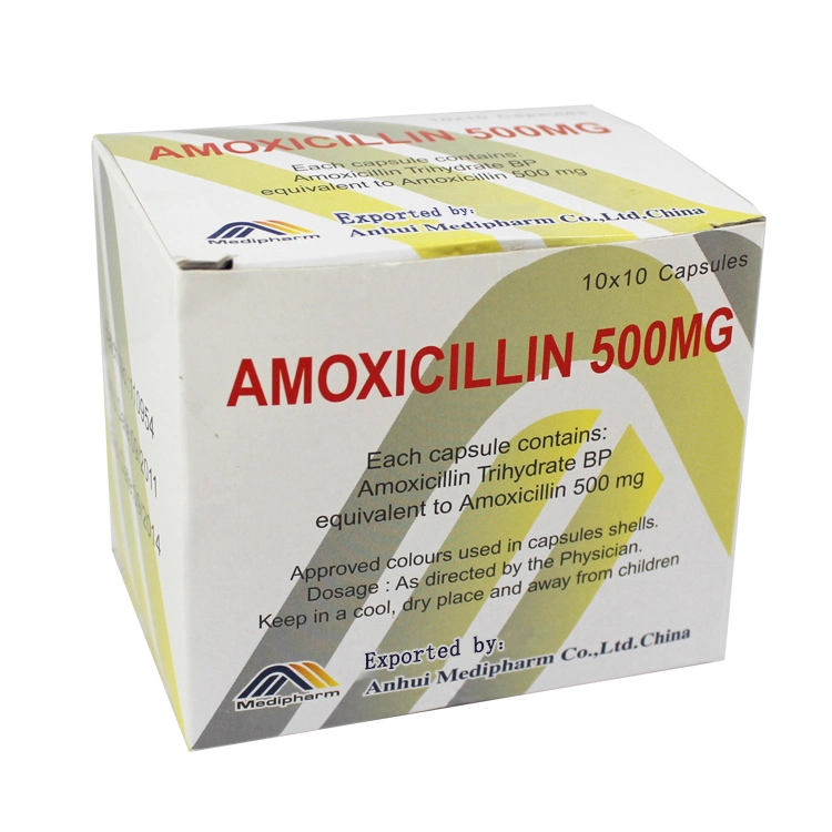 Amoxicilline Capsules 500mg 10'sx10/Box GMP