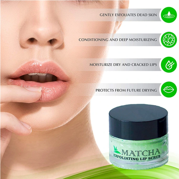 OEM/ODM Tratamiento Hidratante té verde matcha exfoliante azúcar exfoliante labial