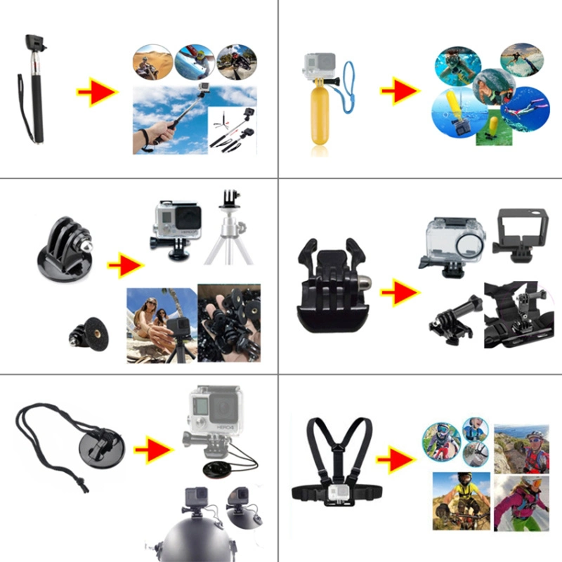 1 en 50 Kit de accesorios para la cámara de acción compatible Cámara de vídeo de acción Y Accesorios Bl15495