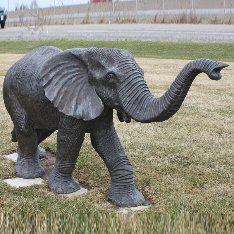 Décoration de jardin extérieur Grande cire perdue Antique Elephant Bronze Sculpture