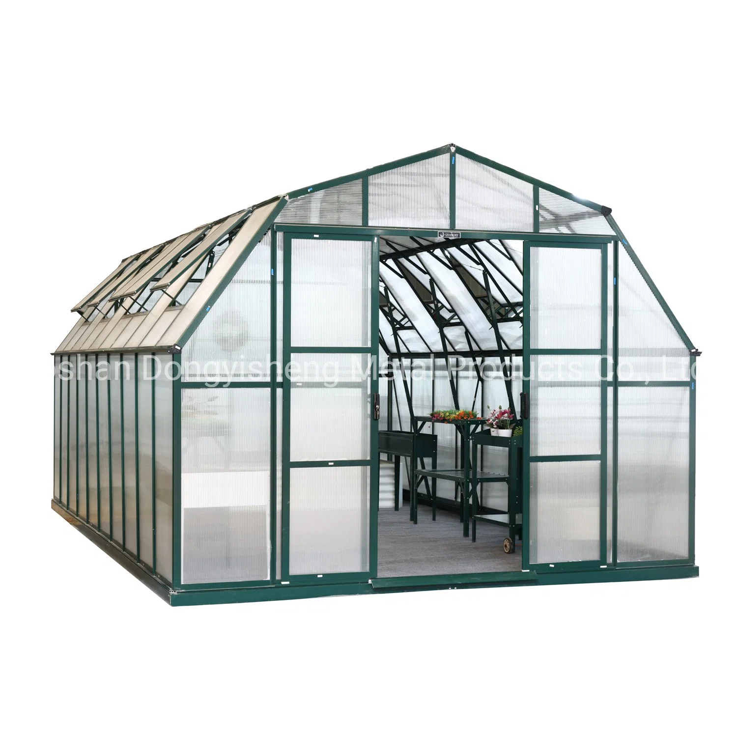 Multi Span 10mm Polycarbonate Sheet Greenhouse Barn Style Aluminium Garden Greenhouse Rdgu0816-10mm